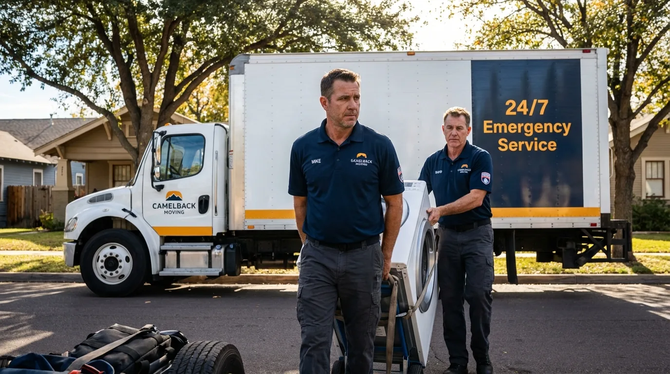 CamelBack Moving crew loading furniture in Rancho Santa Margarita, CA